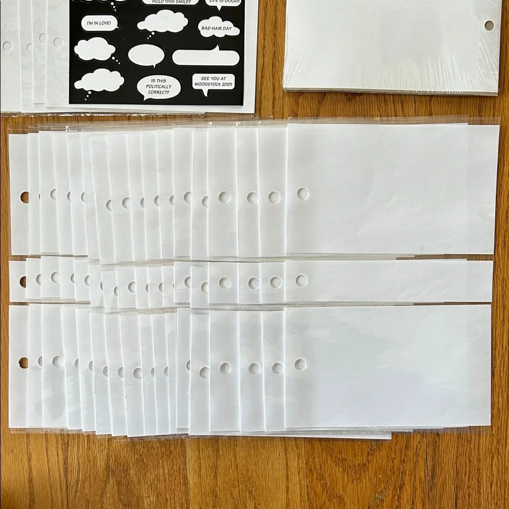 White 4x6 Photo Album Refill Pockets;Total-33 pages-(17 hold 2 photos;16 hold 3)